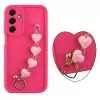 VOLTE-TEL SILICON TPU WITH STRAP ΘΗΚΗ SAMSUNG A16 4G A165/A16 5G A166 6.7in  FULL CAMERA PROTECTION PINK WITH PINK HEARTS