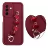 VOLTE-TEL SILICON TPU WITH STRAP ΘΗΚΗ SAMSUNG A26 5G A266 6.7in FULL CAMERA PROTECTION BURGUNDY WITH RED HEARTS