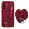 VOLTE-TEL SILICON TPU WITH STRAP ΘΗΚΗ SAMSUNG A36 5G A366 6.7in FULL CAMERA PROTECTION BURGUNDY WITH RED HEARTS