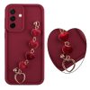 VOLTE-TEL SILICON TPU WITH STRAP ΘΗΚΗ SAMSUNG A56 5G A566 6.7in  FULL CAMERA PROTECTION BURGUNDY WITH RED HEARTS