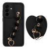 VOLTE-TEL SILICON TPU WITH STRAP ΘΗΚΗ SAMSUNG A56 5G A566 6.7in  FULL CAMERA PROTECTION BLACK WITH BLACK HEARTS