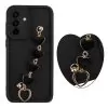 VOLTE-TEL SILICON TPU WITH STRAP ΘΗΚΗ SAMSUNG A56 5G A566 6.7in  FULL CAMERA PROTECTION BLACK WITH BLACK HEARTS