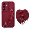 VOLTE-TEL SILICON TPU WITH STRAP ΘΗΚΗ SAMSUNG S25 5G S931 6.2in  FULL CAMERA PROTECTION BURGUNDY WITH RED HEARTS