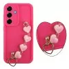 VOLTE-TEL SILICON TPU WITH STRAP ΘΗΚΗ SAMSUNG S25 5G S931 6.2in FULL CAMERA PROTECTION PINK WITH PINK HEARTS