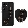 VOLTE-TEL SILICON TPU WITH STRAP ΘΗΚΗ SAMSUNG S25 ULTRA 5G S938 6.9in  FULL CAMERA PROTECTION BLACK WITH BLACK HEARTS