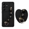 VOLTE-TEL SILICON TPU WITH STRAP ΘΗΚΗ SAMSUNG S25 ULTRA 5G S938 6.9in FULL CAMERA PROTECTION BLACK WITH BLACK HEARTS