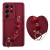 VOLTE-TEL SILICON TPU WITH STRAP ΘΗΚΗ SAMSUNG S25 ULTRA 5G S938 6.9in  FULL CAMERA PROTECTION BURGUNDY WITH RED HEARTS