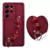 VOLTE-TEL SILICON TPU WITH STRAP ΘΗΚΗ SAMSUNG S25 ULTRA 5G S938 6.9in FULL CAMERA PROTECTION BURGUNDY WITH RED HEARTS