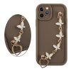VOLTE-TEL SILICON TPU WITH STRAP ΘΗΚΗ IPHONE 11 PRO 5.8in  FULL CAMERA PROTECTION BROWN WITH WHITE BUTTERFLIES