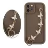 VOLTE-TEL SILICON TPU WITH STRAP ΘΗΚΗ IPHONE 11 PRO 5.8in FULL CAMERA PROTECTION BROWN WITH WHITE BUTTERFLIES