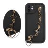 VOLTE-TEL SILICON TPU WITH STRAP ΘΗΚΗ IPHONE 12 6.1in  FULL CAMERA PROTECTION BLACK WITH BLACK BUTTERFLIES