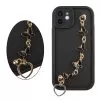 VOLTE-TEL SILICON TPU WITH STRAP ΘΗΚΗ IPHONE 12 6.1in  FULL CAMERA PROTECTION BLACK WITH BLACK BUTTERFLIES