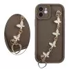 VOLTE-TEL SILICON TPU WITH STRAP ΘΗΚΗ IPHONE 12 6.1in  FULL CAMERA PROTECTION BROWN WITH WHITE BUTTERFLIES