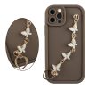VOLTE-TEL SILICON TPU WITH STRAP ΘΗΚΗ IPHONE 12 PRO 6.1in  FULL CAMERA PROTECTION BROWN WITH WHITE BUTTERFLIES