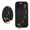 VOLTE-TEL SILICON TPU WITH STRAP ΘΗΚΗ IPHONE 13 PRO 6.1in  FULL CAMERA PROTECTION BLACK WITH BLACK BUTTERFLIES