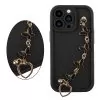 VOLTE-TEL SILICON TPU WITH STRAP ΘΗΚΗ IPHONE 13 PRO 6.1in  FULL CAMERA PROTECTION BLACK WITH BLACK BUTTERFLIES