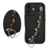 VOLTE-TEL SILICON TPU WITH STRAP ΘΗΚΗ IPHONE 16 6.1in  FULL CAMERA PROTECTION BLACK WITH BLACK BUTTERFLIES