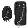 VOLTE-TEL SILICON TPU WITH STRAP ΘΗΚΗ IPHONE 16 6.1in FULL CAMERA PROTECTION BLACK WITH BLACK BUTTERFLIES