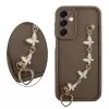 VOLTE-TEL SILICON TPU WITH STRAP ΘΗΚΗ SAMSUNG A16 4G A165/A16 5G A166 6.7in FULL CAMERA PROTECTION BROWN WITH WHITE BUTTERFLIES