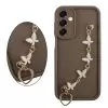 VOLTE-TEL SILICON TPU WITH STRAP ΘΗΚΗ SAMSUNG A26 5G A266 6.7in FULL CAMERA PROTECTION BROWN WITH WHITE BUTTERFLIES