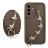 VOLTE-TEL SILICON TPU WITH STRAP ΘΗΚΗ SAMSUNG A36 5G A366 6.7in FULL CAMERA PROTECTION BROWN WITH WHITE BUTTERFLIES