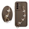 VOLTE-TEL SILICON TPU WITH STRAP ΘΗΚΗ SAMSUNG A56 5G A566 6.7in  FULL CAMERA PROTECTION BROWN WITH WHITE BUTTERFLIES