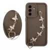 VOLTE-TEL SILICON TPU WITH STRAP ΘΗΚΗ SAMSUNG A56 5G A566 6.7in FULL CAMERA PROTECTION BROWN WITH WHITE BUTTERFLIES