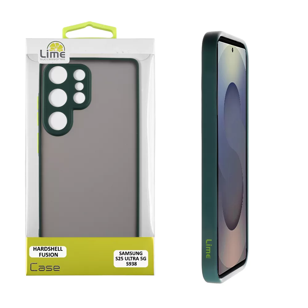 LIME HARDSHELL FUSION ΘΗΚΗ SAMSUNG S25 ULTRA 5G S938 6.9in  FULL CAMERA PROTECTION GREEN WITH YELLOW KEYS