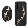 VOLTE-TEL SILICON TPU WITH STRAP ΘΗΚΗ SAMSUNG A56 5G A566 6.7in  FULL CAMERA PROTECTION BLACK WITH WHITE BUTTERFLIES