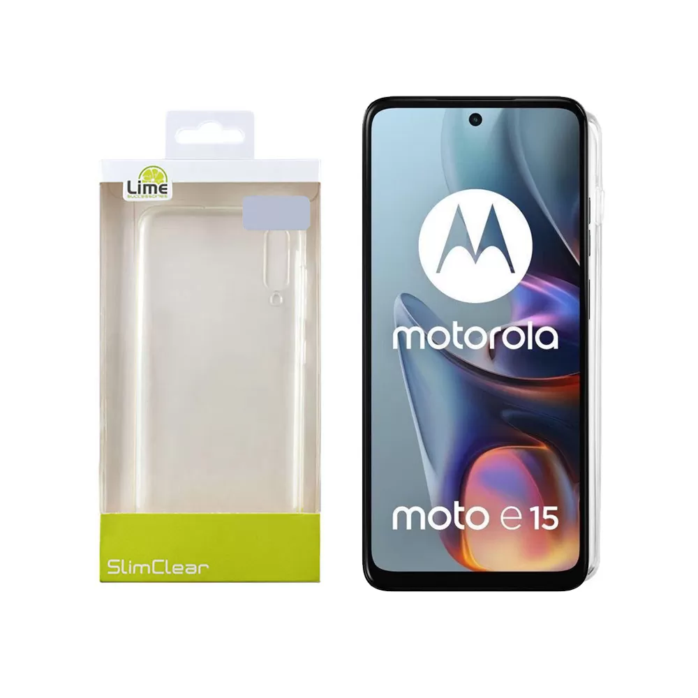 LIME SLIMCLEAR TPU ΘΗΚΗ MOTOROLA MOTO E15 4G 6.67in FULL CAMERA PROTECTION ΔΙΑΦΑΝΗ
