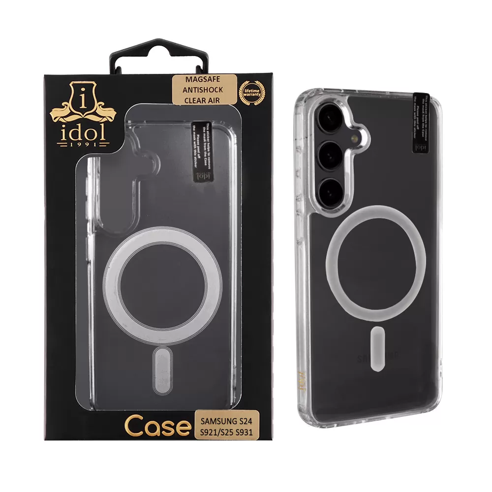 IDOL 1991 MAGSAFE ANTISHOCK CLEAR AIR TPU1 ΘΗΚΗ SAMSUNG S25 S931 5G/S24 S921 6.2in BACK COVER CAMERA GUARD ΔΙΑΦΑΝΗ