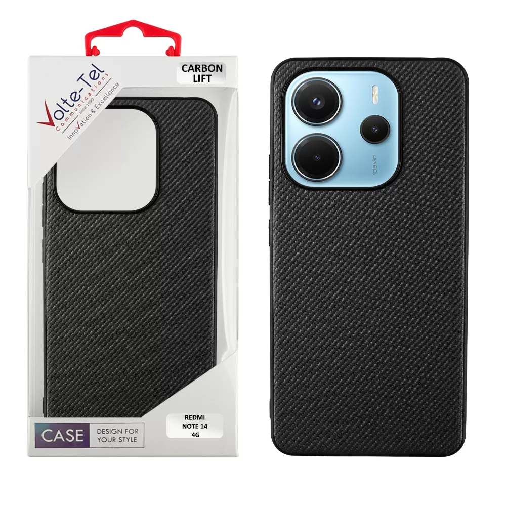 VOLTE-TEL CARBON LIFT ΘΗΚΗ XIAOMI REDMI NOTE 14 4G 6.67in  CAMERA GUARD BLACK