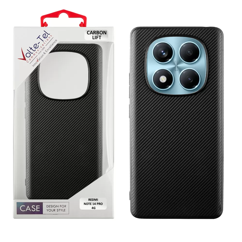 VOLTE-TEL CARBON LIFT ΘΗΚΗ XIAOMI REDMI NOTE 14 PRO 4G 6.67in  CAMERA GUARD BLACK