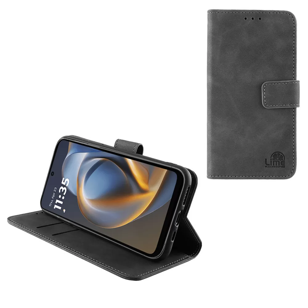 LIME ESSENTIAL ΘΗΚΗ MOTOROLA MOTO G05 6.67in  MAGNET BOOK STAND CLIP GREY