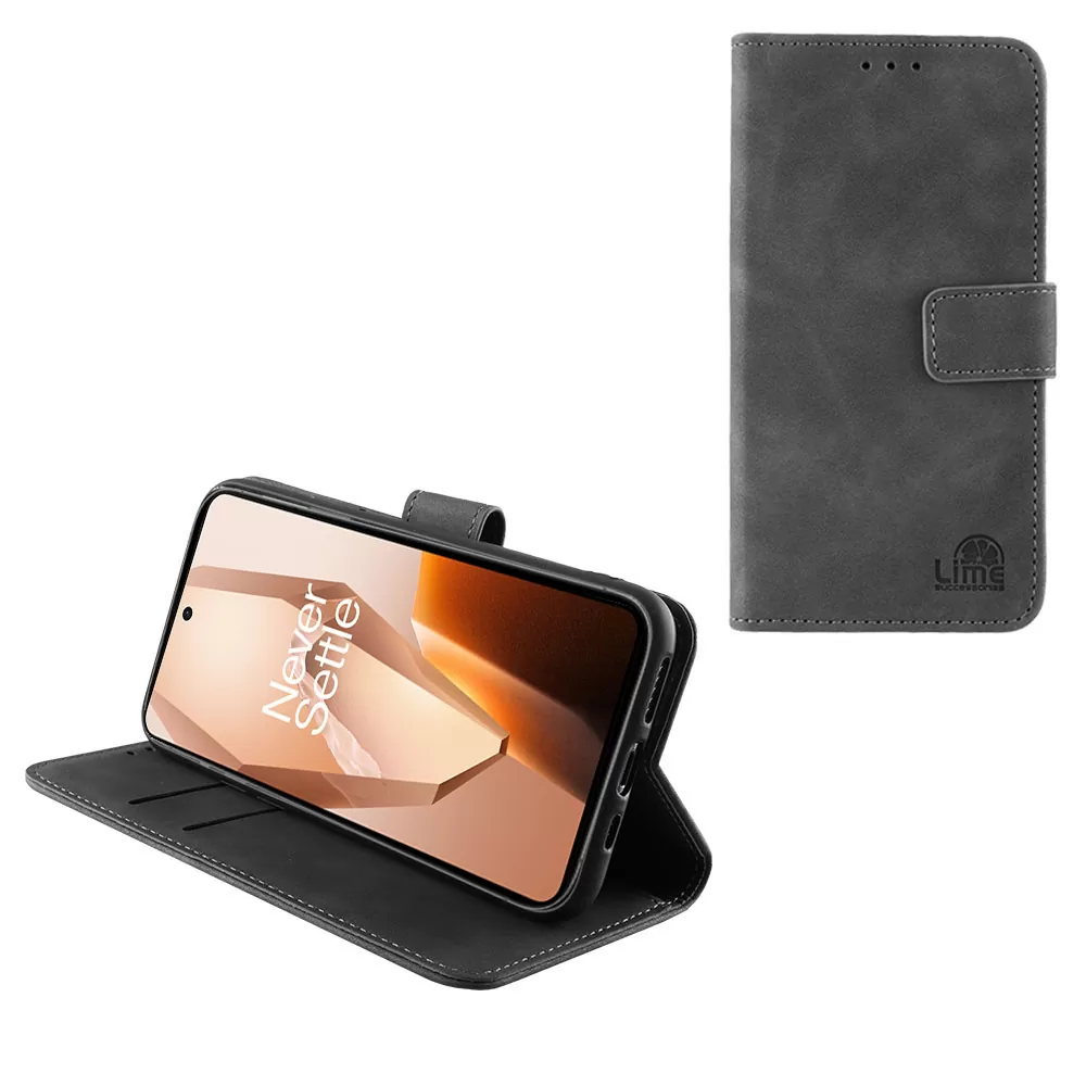 LIME ESSENTIAL ΘΗΚΗ ONEPLUS 13R 5G/ACE 5/ACE 5 PRO 6.78in  MAGNET BOOK STAND CLIP GREY