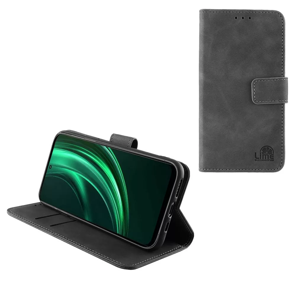 LIME ESSENTIAL ΘΗΚΗ REALME 14 PRO LITE 5G 6.7in  MAGNET BOOK STAND CLIP GREY
