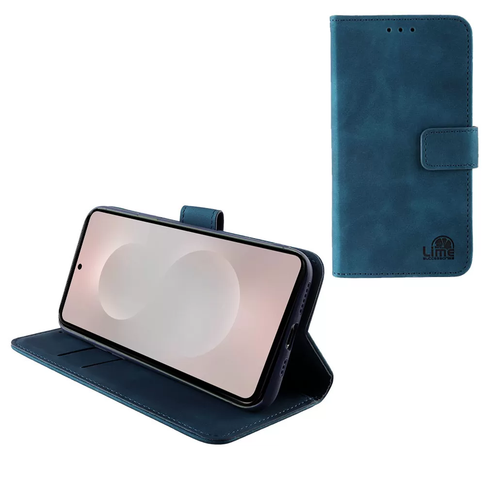 LIME ESSENTIAL ΘΗΚΗ SAMSUNG S25 EDGE 5G S937 6.66in  MAGNET BOOK STAND CLIP DARK BLUE