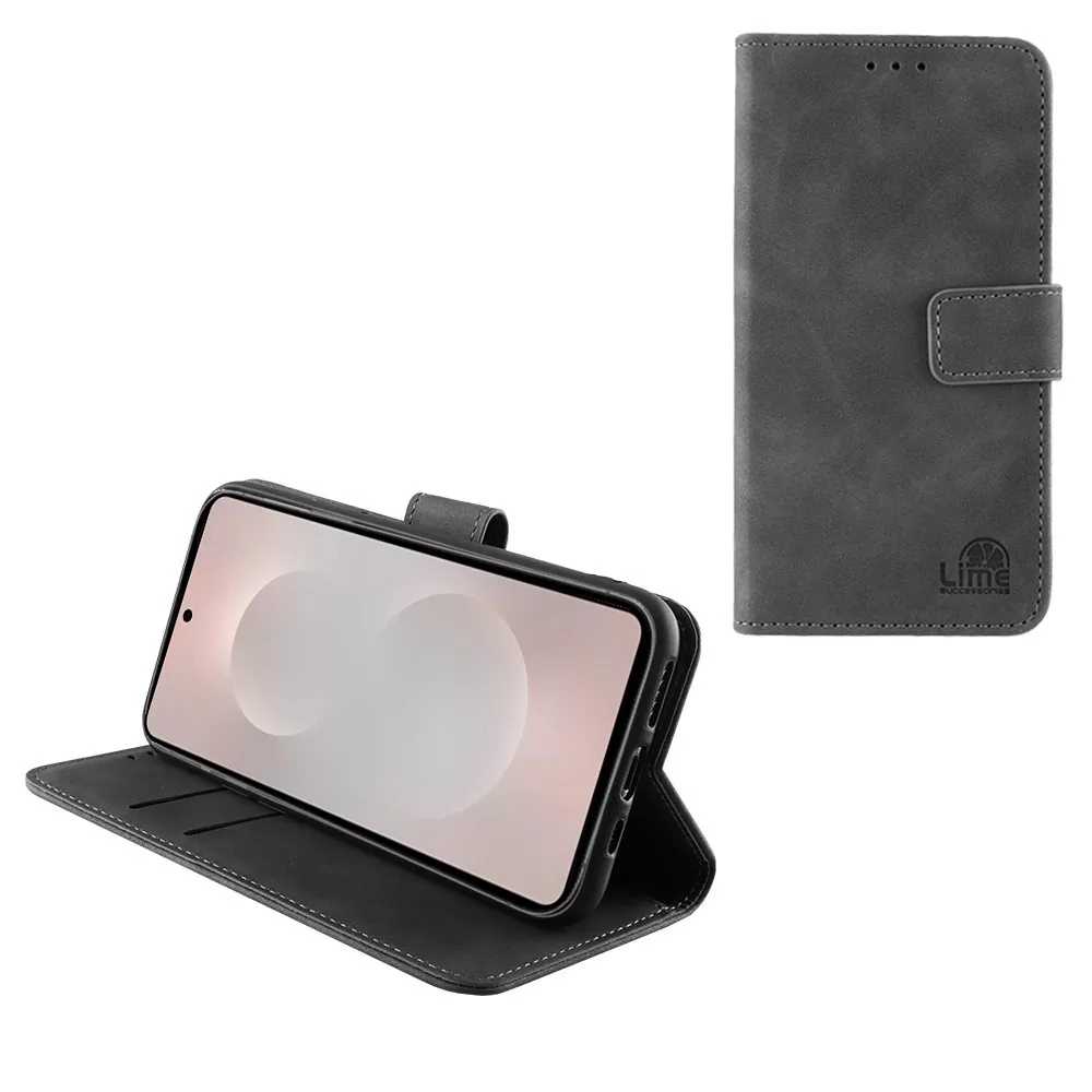 LIME ESSENTIAL ΘΗΚΗ SAMSUNG S25 EDGE 5G S937 6.66in  MAGNET BOOK STAND CLIP GREY