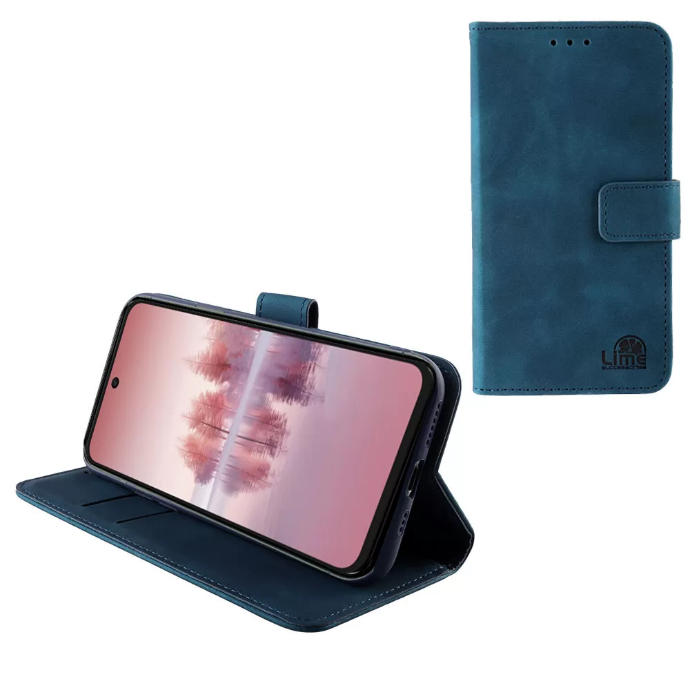 LIME ESSENTIAL ΘΗΚΗ TCL 60/ 60 SE NXTPAPER/ 60R 6.7in  MAGNET BOOK STAND CLIP CAMERA GUARD DARK BLUE