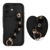 VOLTE-TEL SILICON TPU WITH STRAP ΘΗΚΗ IPHONE 17 6.3in  FULL CAMERA PROTECTION BLACK WITH BLACK HEARTS