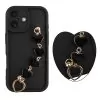 VOLTE-TEL SILICON TPU WITH STRAP ΘΗΚΗ IPHONE 17 6.3in  FULL CAMERA PROTECTION BLACK WITH BLACK HEARTS