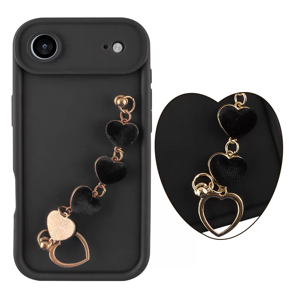 VOLTE-TEL SILICON TPU WITH STRAP ΘΗΚΗ IPHONE 17 AIR 6.5in  FULL CAMERA PROTECTION BLACK WITH BLACK HEARTS