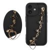 VOLTE-TEL SILICON TPU WITH STRAP ΘΗΚΗ IPHONE 17 6.3in  FULL CAMERA PROTECTION BLACK WITH BLACK BUTTERFLIES