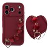 VOLTE-TEL SILICON TPU WITH STRAP ΘΗΚΗ IPHONE 17 PRO MAX 6.9in  FULL CAMERA PROTECTION BURGUNDY WITH RED HEARTS