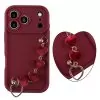VOLTE-TEL SILICON TPU WITH STRAP ΘΗΚΗ IPHONE 17 PRO MAX 6.9in  FULL CAMERA PROTECTION BURGUNDY WITH RED HEARTS