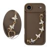 VOLTE-TEL SILICON TPU WITH STRAP ΘΗΚΗ IPHONE 17 AIR 6.5in  FULL CAMERA PROTECTION BROWN WITH WHITE BUTTERFLIES