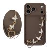VOLTE-TEL SILICON TPU WITH STRAP ΘΗΚΗ IPHONE 17 PRO MAX 6.9in  FULL CAMERA PROTECTION BROWN WITH WHITE BUTTERFLIES