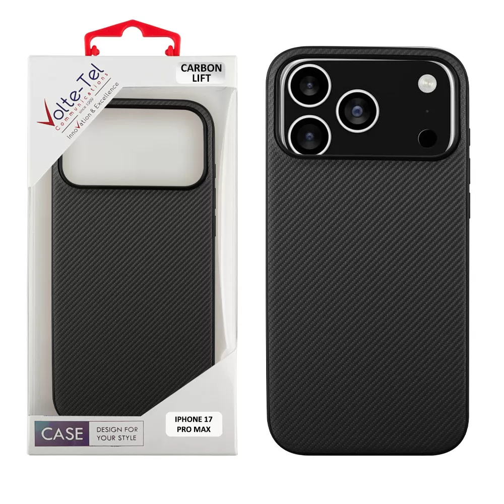 VOLTE-TEL CARBON LIFT ΘΗΚΗ IPHONE 17 PRO MAX 6.9in  CAMERA GUARD PROTECTION BLACK