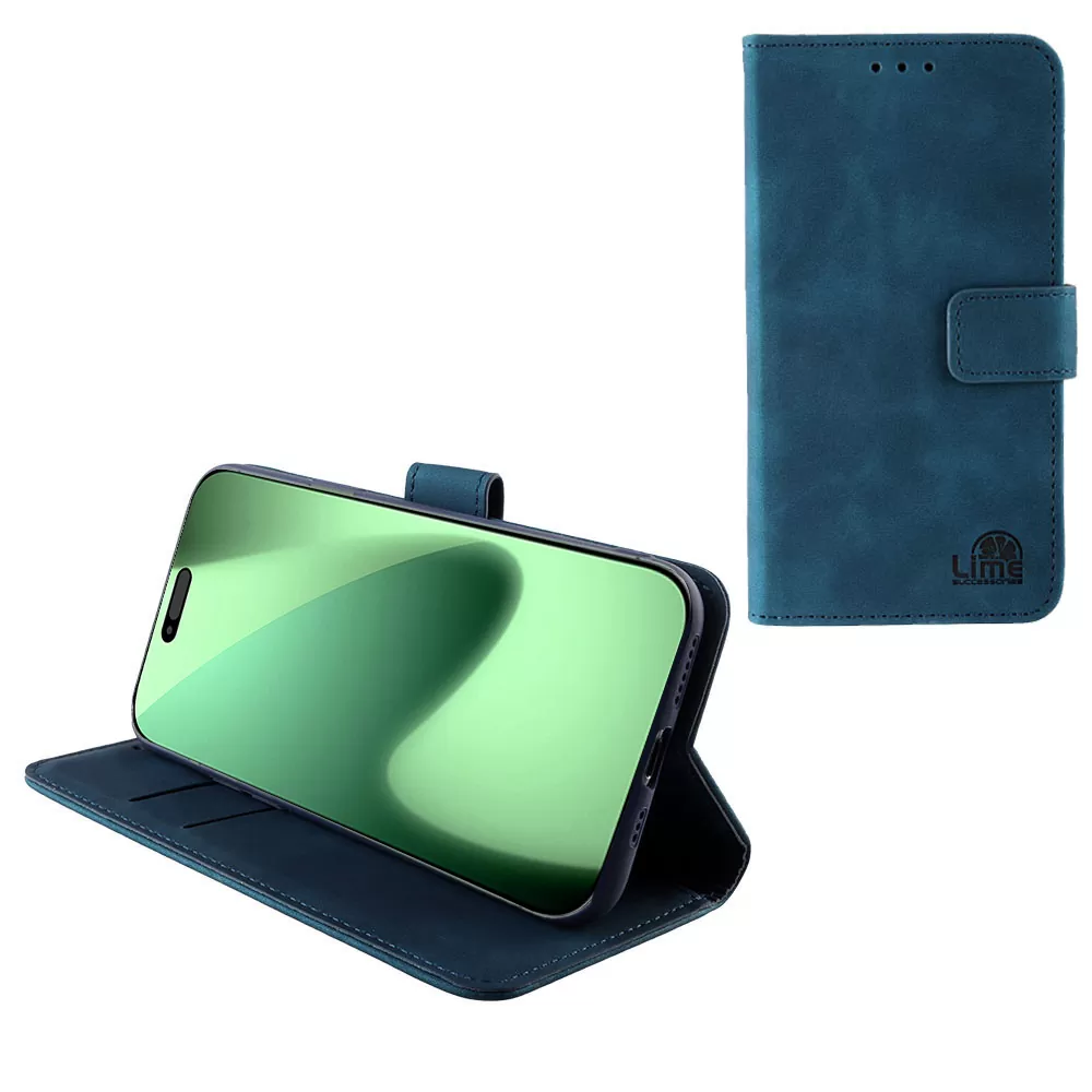 LIME ESSENTIAL ΘΗΚΗ IPHONE 17 PRO 6.3in  MAGNET BOOK STAND CLIP DARK BLUE