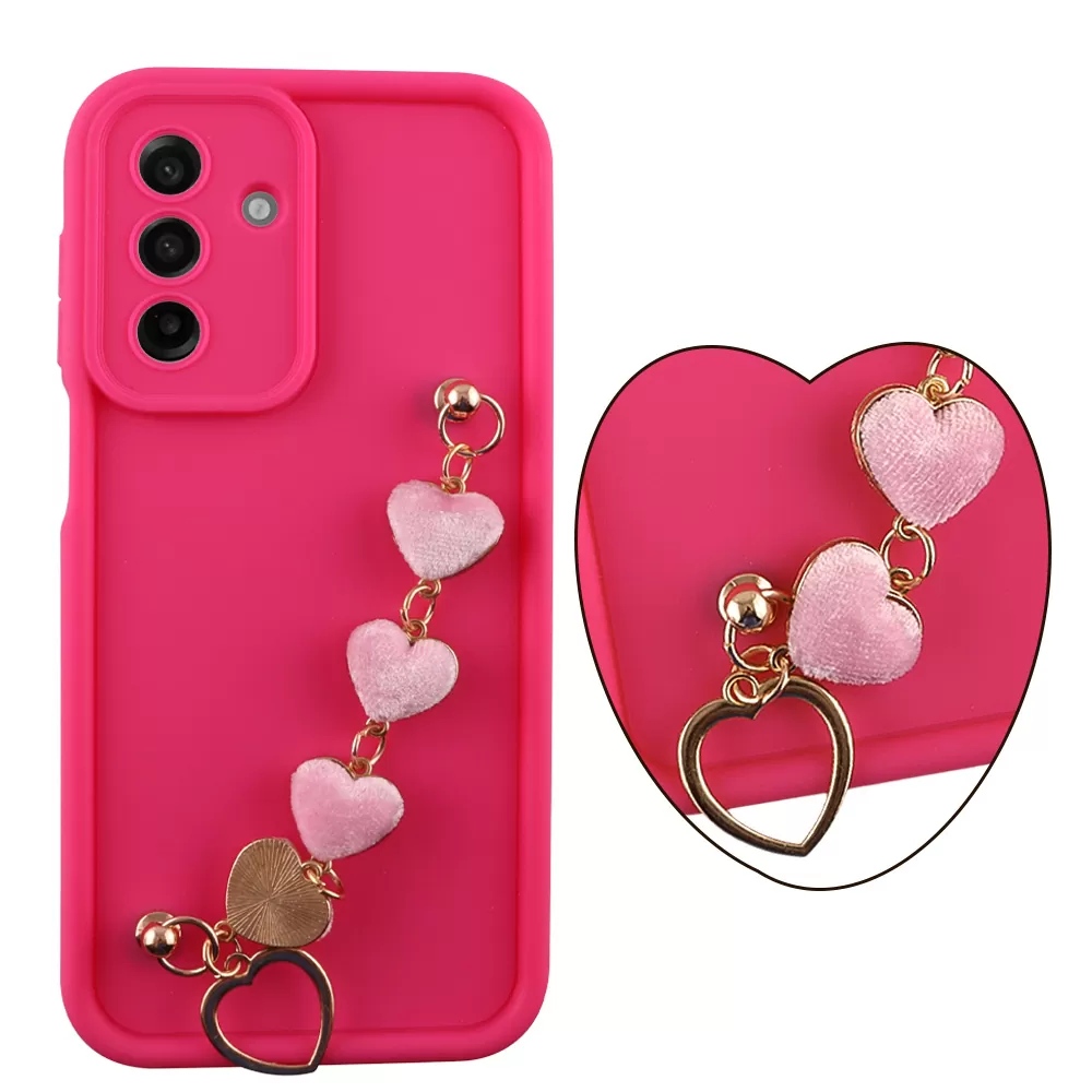 VOLTE-TEL SILICON TPU WITH STRAP ΘΗΚΗ SAMSUNG A17 4G A175/A17 5G A176/M17 5G M176 6.7in  FULL CAMERA PROTECTION PINK WITH PINK H